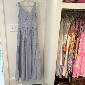 J.Crew Women's Blue and White Dress